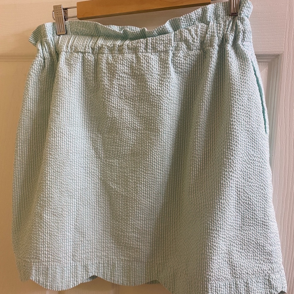 EUC Lauren James Seersucker mint green skirt